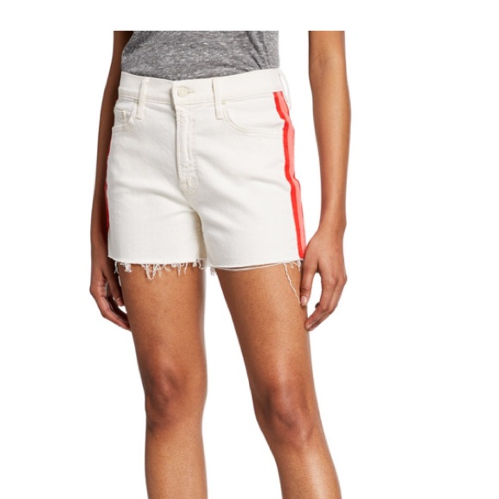 MOTHER brand Sinner Frayed Shorts striped